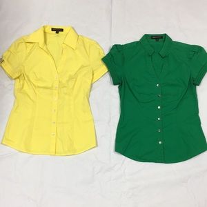 Lot of 2 short sleeved XS Express Design Studio Dress Shirts
